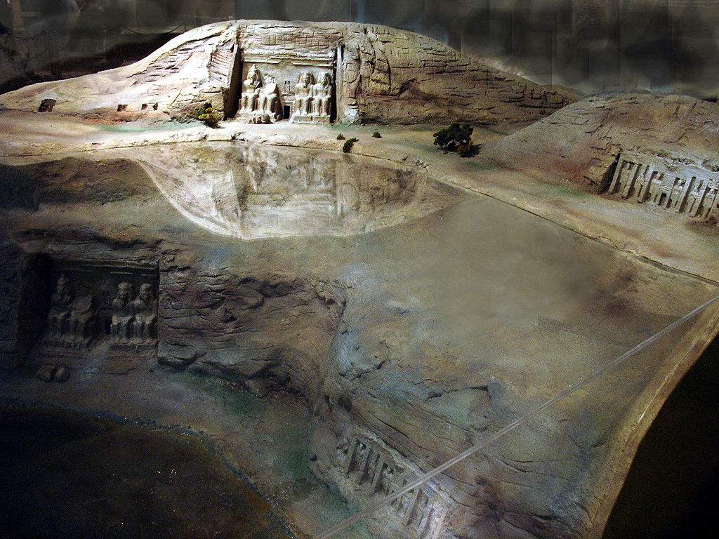 Le niveau initial des Temples d'Abou Simbel, avec la montée des eaux